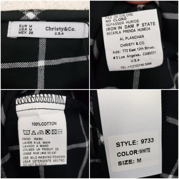 NWT Christy & Co Black/White Plaid Dolman Sleeve Pocketed Cutout Seam Midi Dress - Picture 13 of 16